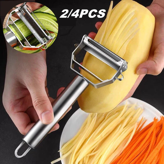 Stainless Steel Double-Head Vegetable Peeler - Multi-Function Fruit & Melon Peeler
