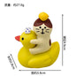 ZAKKA Cute Drinking Cat Figuines Shiba Inu Soak In The Bath Resin Model Pomelo Tree Fairy Garden Home Desktop Decoration gifts
