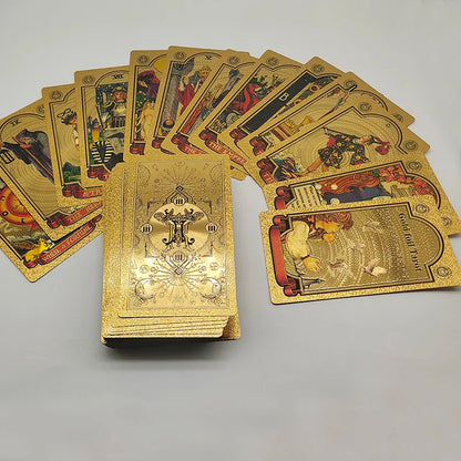 Exquisite Gold Foil Tarot Waterproof Divination Cards Astrological Board Games With Booklet In Ukrainian Language