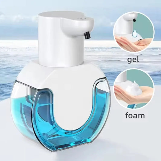 420ml (14.2 fl oz) Touchless Automatic Soap Dispenser - 4-Level Adjustable Foam & Gel, USB Rechargeable, Countertop or Wall-Mount, IPX5 Waterproof