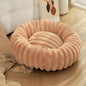 Large Round Pet Bed – Washable Faux Fur Dog & Cat Sofa, All-Season Cozy Plush