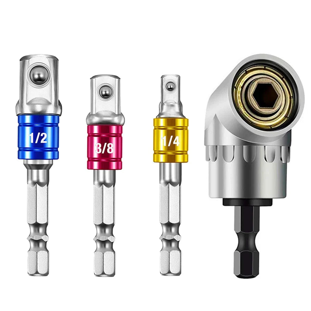 Impact-Grade 105° Angle Socket Adapter Right Angle Drill Driver Extension Screwdriver Bit Holder