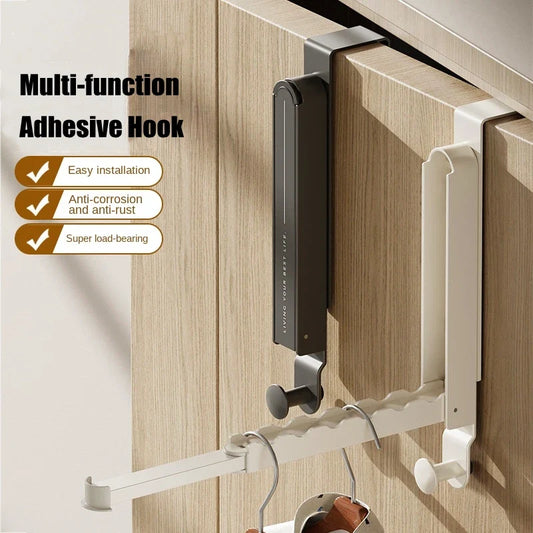 1/2pcs Folding Wall Hook portable drying rack Hidden Robe Towel Coat Hook door back hooks Expandable Sticky Towel Hanger