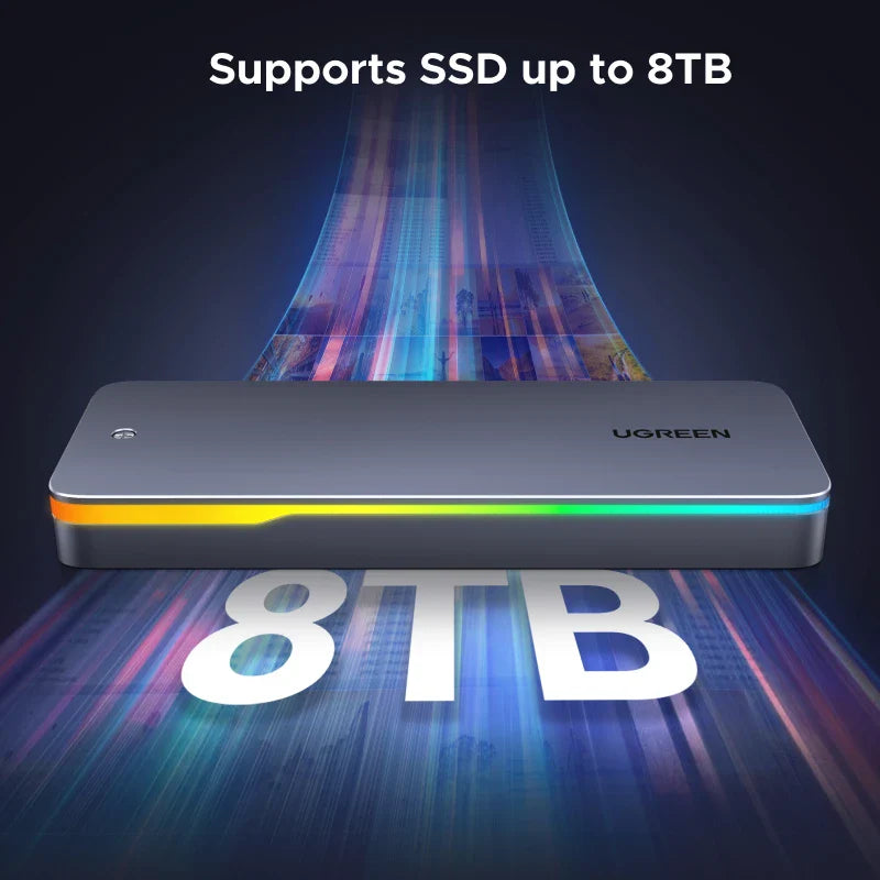20Gbps M.2 NVMe/SATA SSD Enclosure USB-C — USB 3.2 Gen2x2 with RGB
