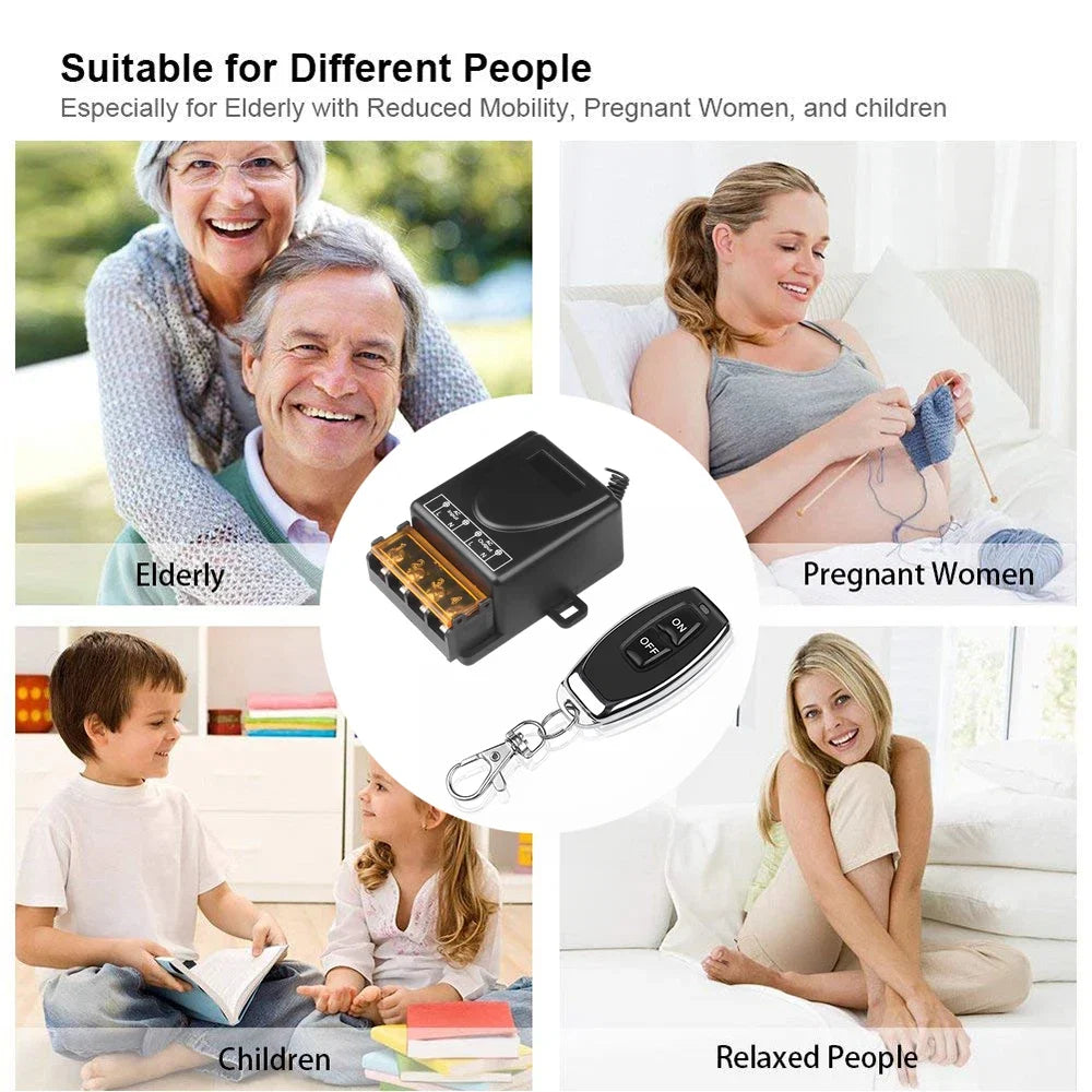 AC 220V Relay Wireless Remote Control Switch System RF 433Mhz Transmitter On Off for Water Heaters Ceiling LED Lamp