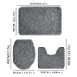 3-Piece Microfiber Bath Mat Set – Water-Absorbent, Non-Slip Soft Striped Bathroom Rugs