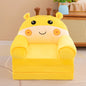 Foldable 3-Layer Plush Kids Sofa Chair Cartoon Baby Seat with Removable Cover