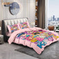 3-Piece K-Pop Demon Hunters Print Microfiber Duvet Cover Set – Multi-Size Bedding for Dorms & Bedrooms, Soft & Machine Washable