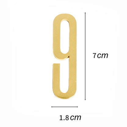 Golden Door Number with Backing Adhesive 7cm Metal House Number Apartment Door Number for Outdoor Hotel Home Mailbox Label