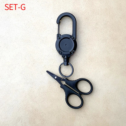 Stainless Steel Fishing Scissors Keychain – Blunt Tip Serrated Blade, 9.5 x 6.27 cm (3.74 x 2.47 in)
