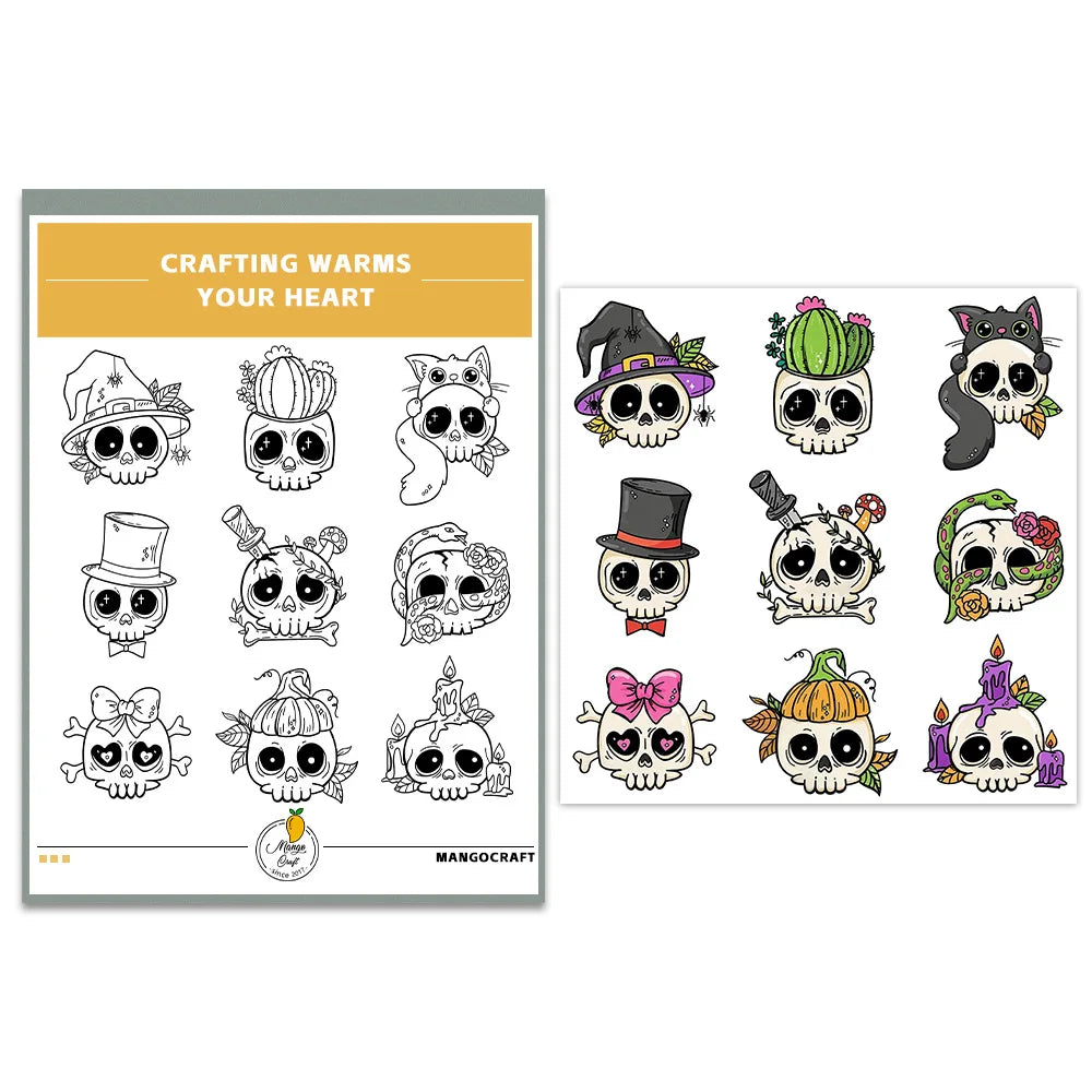 Halloween Transparent Silicone Stamp Set, Coded Designs
