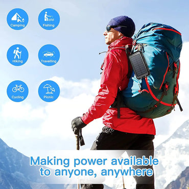 Solar Power Bank Waterproof – Fast Charging Portable Powerbank with Dual USB, SOS LED Light & Compass