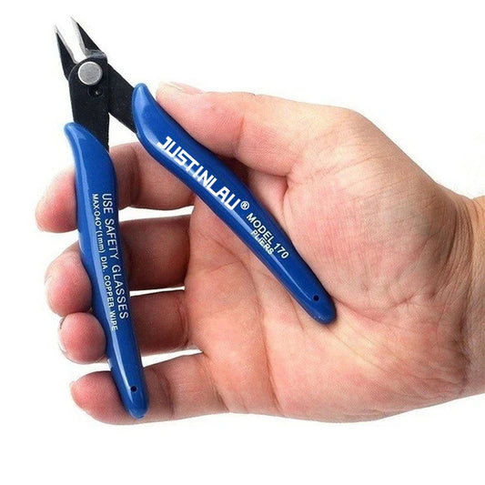 Diagonal Wire Cutters – Carbon Steel Flush Cutting Pliers, 45° Bent Spring-Loaded Nipper for Electronics & Jewelry