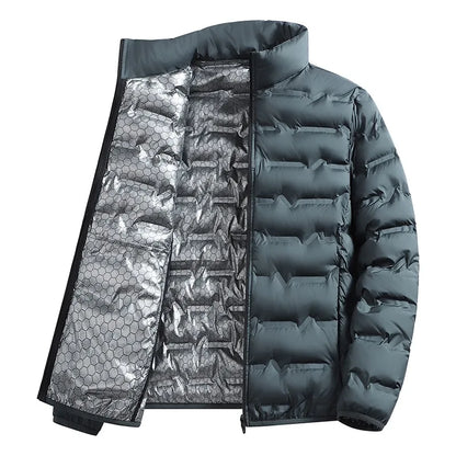 Men's Winter Down Jacket Warm Windproof Hiking Coat Thickened Casual Stand Collar Outerwear