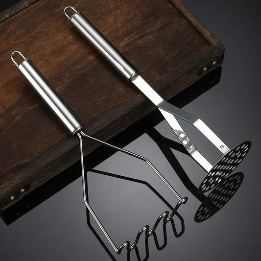 Handheld Stainless Steel Potato Masher & Vegetable Ricer - Durable Kitchen Food Crusher