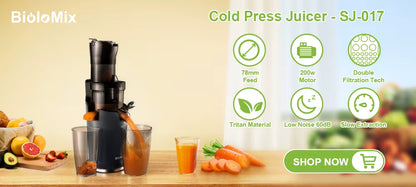 BioloMix HH-916I Cold Press Juicer, 200W