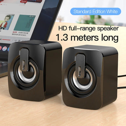 Mini USB Computer Speakers 2.0 Stereo - Portable PC Laptop Desktop Sound System, 3W x2