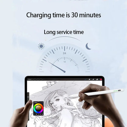 Palm Rejection Stylus with Power Display – Magnetic Charging Digital Pen for Tablets