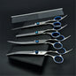 Professional Dog Grooming Scissors Set - 6" (15.2 cm) & 7" (17.8 cm) Stainless Steel Thinning & Curved Pet Shears