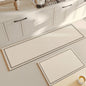 VIKAMA 2pc Light Beige Kitchen Floor Mats Set Of Two Water Absorbent Non Slip Scandinavian Ins Style Floor Mats Home Decoration