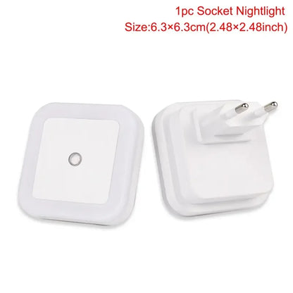 Wireless LED Night Light with EU Plug — Light Sensor Tricolor Nightlight for Kids Bedroom
