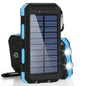 Solar Power Bank Waterproof – Fast Charging Portable Powerbank with Dual USB, SOS LED Light & Compass