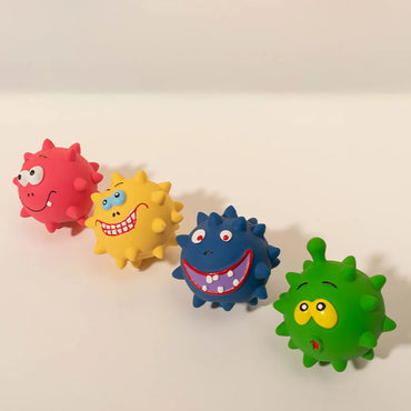 Squeaky Thorn Dog Chew Toy - Bite-Resistant Rubber Molar Cleaner for Puppies & Small Dogs, 3 in (7.5 cm)