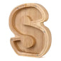 26-Letter Wooden Piggy Bank A-Z Alphabet Coin Money Box Kids Savings Jar Desktop Decor Gift