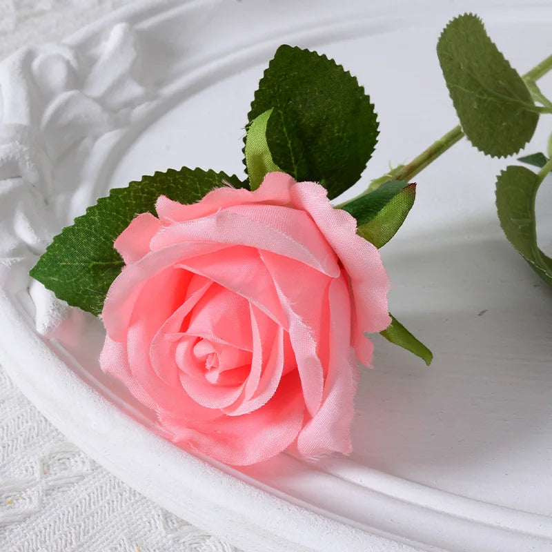 Artificial Silk Rose - Single Stem, 55 cm, 13 Colors, Realistic Foam Petals for Weddings, Home Decor & Gifting
