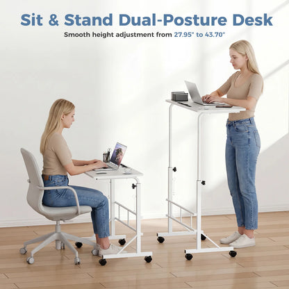 JHK 31.5" Mobile Standing Desk - Height Adjustable 27.95"-43.70", Pin-Lock, 4 Wheels, 88 lb, Walking Pad Treadmill Desk