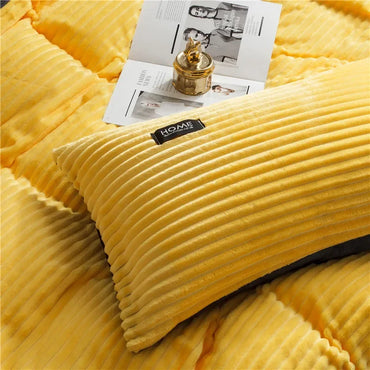 Thick Velvet Duvet Cover Set with 2 Pillowcases - Warm Winter Comforter Cover, Available 150×200 to 220×240 cm (59×79 to 87×94 in)