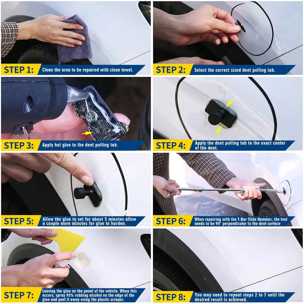 Paintless Dent Repair Pro Set with Glue Gun and Puller Tools