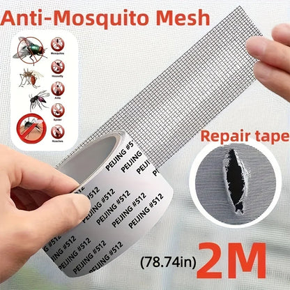 Anti-Mosquito Net Repair Tape, Waterproof Adhesive Film, 2M Roll for Window & Door Screen Fix