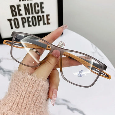 TR90 Rectangle Reading Glasses — Unisex Spring-Hinge Sports Presbyopia Anti Blue Light +1.00 to +4.00 (100–400)