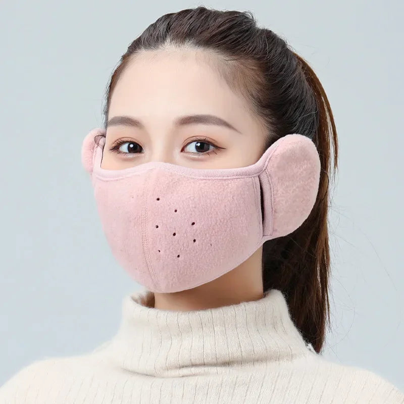 Winter Fleece Windproof Face Mask Balaclava - 3D Cut, Breathable Ear Protection, Unisex, Grey, Black or Pink