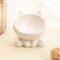 Elevated Ceramic Cat Bowl – Tilted Diagonal Design for Neck Support, Easy-Clean Pet Food & Water Dish