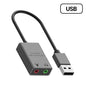 USB/USB-C to 3.5mm External Sound Card Adapter — Mic & Headphone for Laptop, MacBook, PC