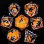 Liquid-Core Cat Resin 7-Piece RPG Dice Set — Sharp-Edge Polyhedral D20 D12 D10 D8 D6 D4 for Dungeons & Dragons & Tabletop