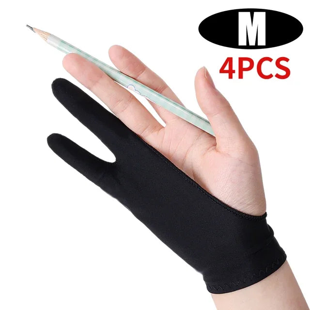 Two-Finger Artist Drawing Glove – Anti-Friction Palm Rejection for Graphics Tablets, iPad & Stylus