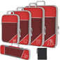 6-Piece Travel Compression Packing Cubes Set with Shoe Bag - Mesh Lightweight Luggage Organizers