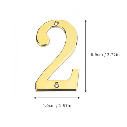 1Pcs 3Inch Metal House Numbers with M2 Screws Solid Zinc Alloy Mailbox Numbers 3D Address Numbers for Outside House Apartment
