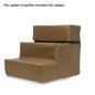 Detachable 3-Step Pet Stair Cover - Anti-Slip Faux Leather & Mesh Ramp Case, 11.8 x 11.8 x 13.8 in / 30 x 30 x 35 cm