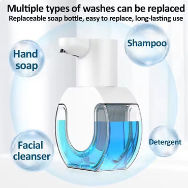 420ml (14.2 fl oz) Touchless Automatic Soap Dispenser - 4-Level Adjustable Foam & Gel, USB Rechargeable, Countertop or Wall-Mount, IPX5 Waterproof