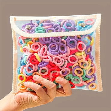 100-Pack Colorful Elastic Hair Loops Ponytail Holders – Nylon Hair Ties for Women & Girls Daily Wear
