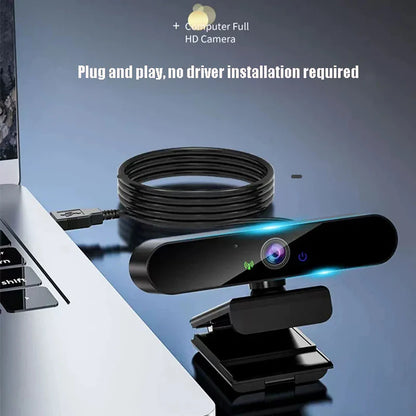 4K USB Webcam with Microphone & Autofocus — 1080P/2K Live Streaming Camera for PC & Laptop Video Calls