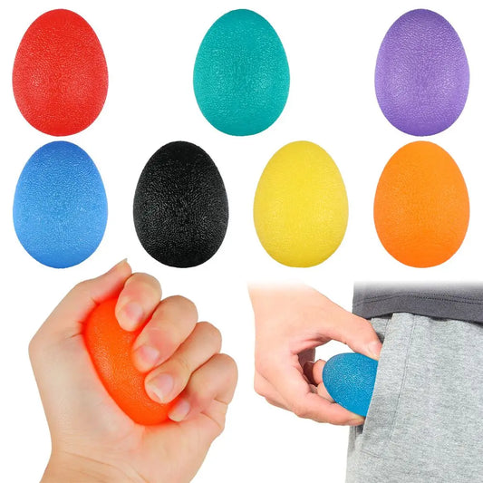 Silicone Hand Grip Strength Trainer Ball for Wrist Rehab & Stress Relief (1.8 x 2.4 in / 4.5 x 6 cm)
