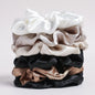 6-Piece Large Satin Scrunchies for Women – Pure Color Silk Hair Ties Set | Soft, Gentle & Stylish Ponytail Holders for Daily Wear