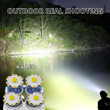 Rechargeable 1000 Lumen LED Flashlight with COB Side Light — 4 Modes