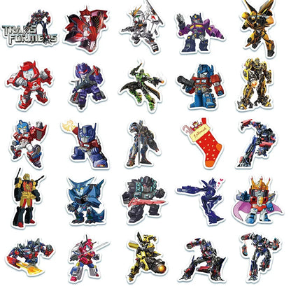 50Pcs Autobot Transformers Stickers for Laptop Motorcycle Car Skateboard Luggage Bike Waterproof Sticker Decals Kids Toys