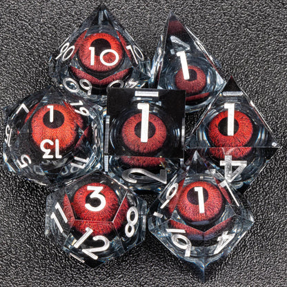 Handmade Resin 7-Piece D20 Polyhedral Dice Set for Dungeons & Dragons & Tabletop RPGs